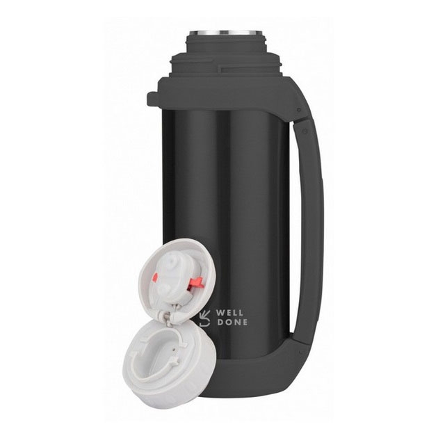 Термос вакуумный Well Done WD-7031B 1 л Black (tf5403)