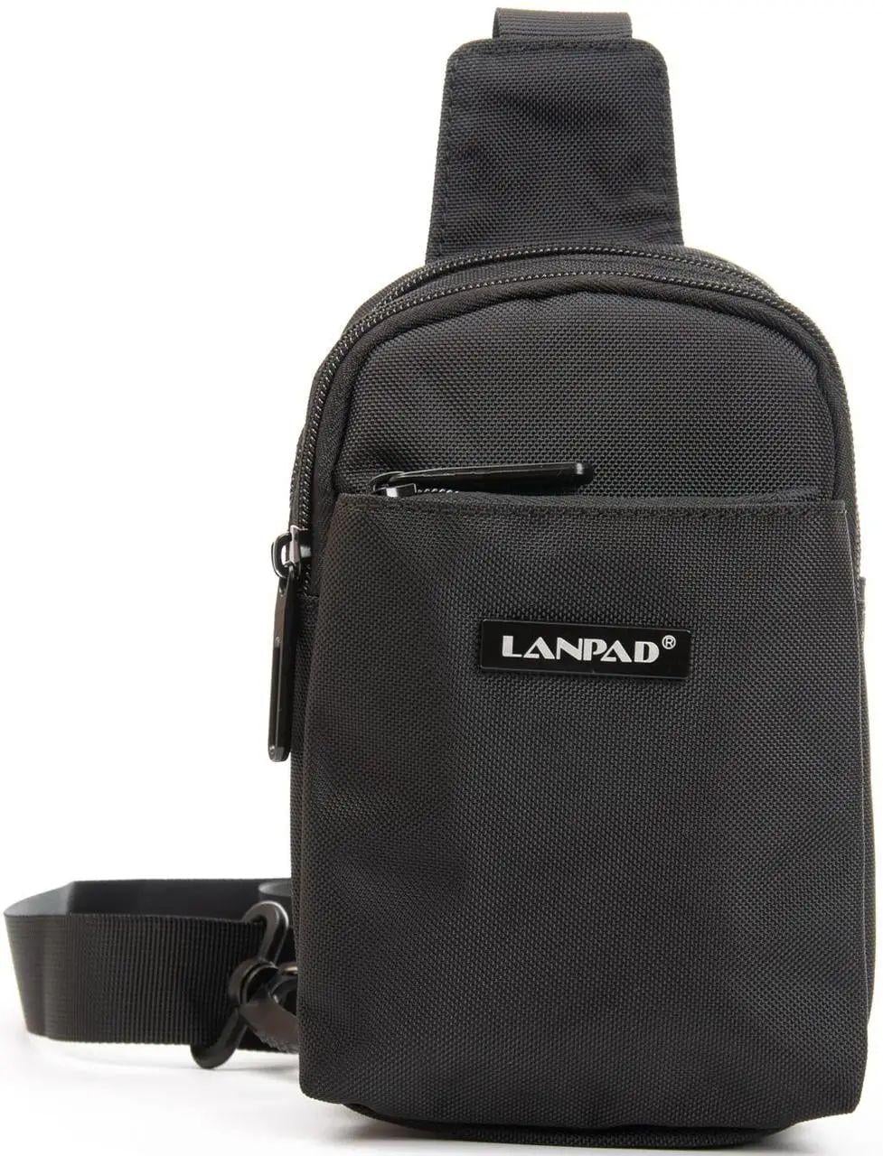 Сумка чоловіча тканинна Lanpad через плече Чорний (LAN0929 black)
