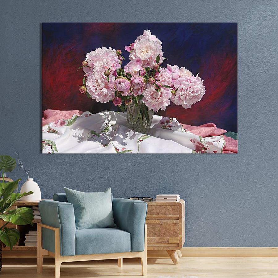 Картина на холсте Натюрморт с пионами 51x34 см (787-1)