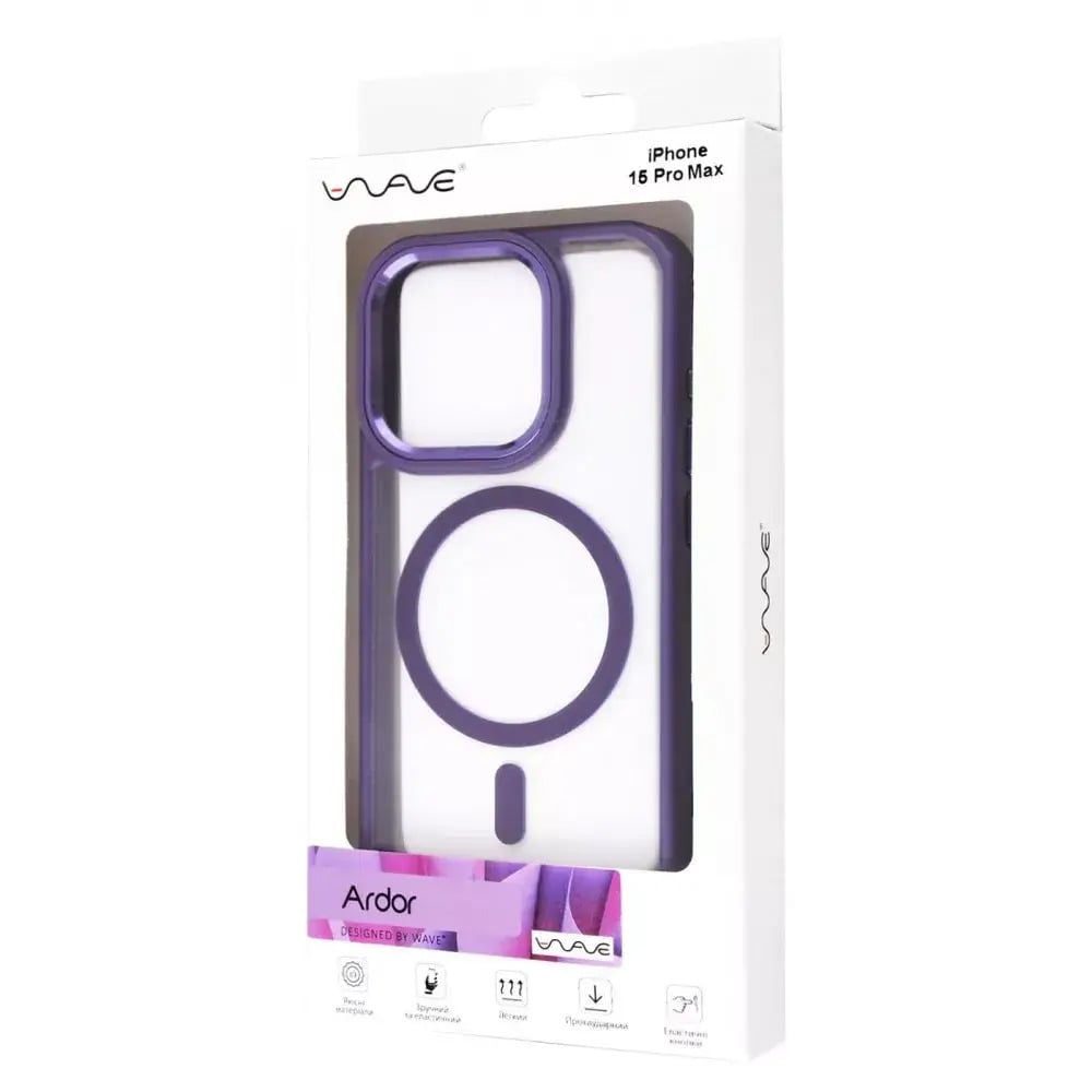 Чехол для iPhone 15 pro max Wave Ardor Case with MagSafe for iPhone 15 Pro Max Deep Purple - фото 2