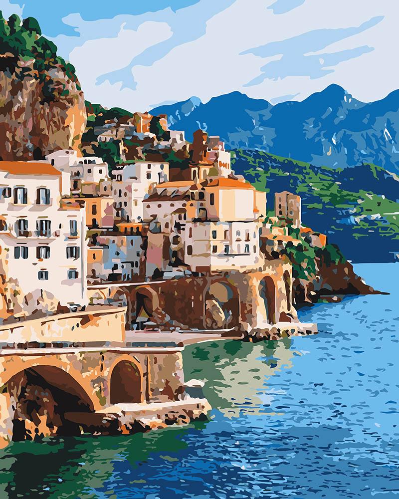 Картина по номерам Идейка "Город на побережье" 40х50 см (KH2745)