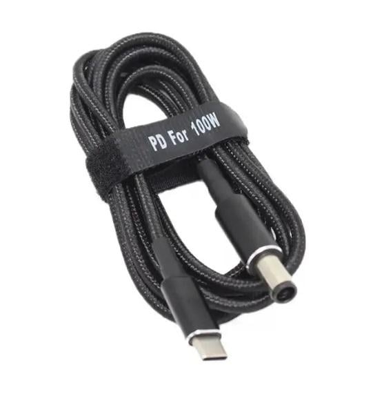 Кабель питания для зарядки ноутбука от повербанка HP USB Type-C 100W DC 7,4х5,0х0,6 мм