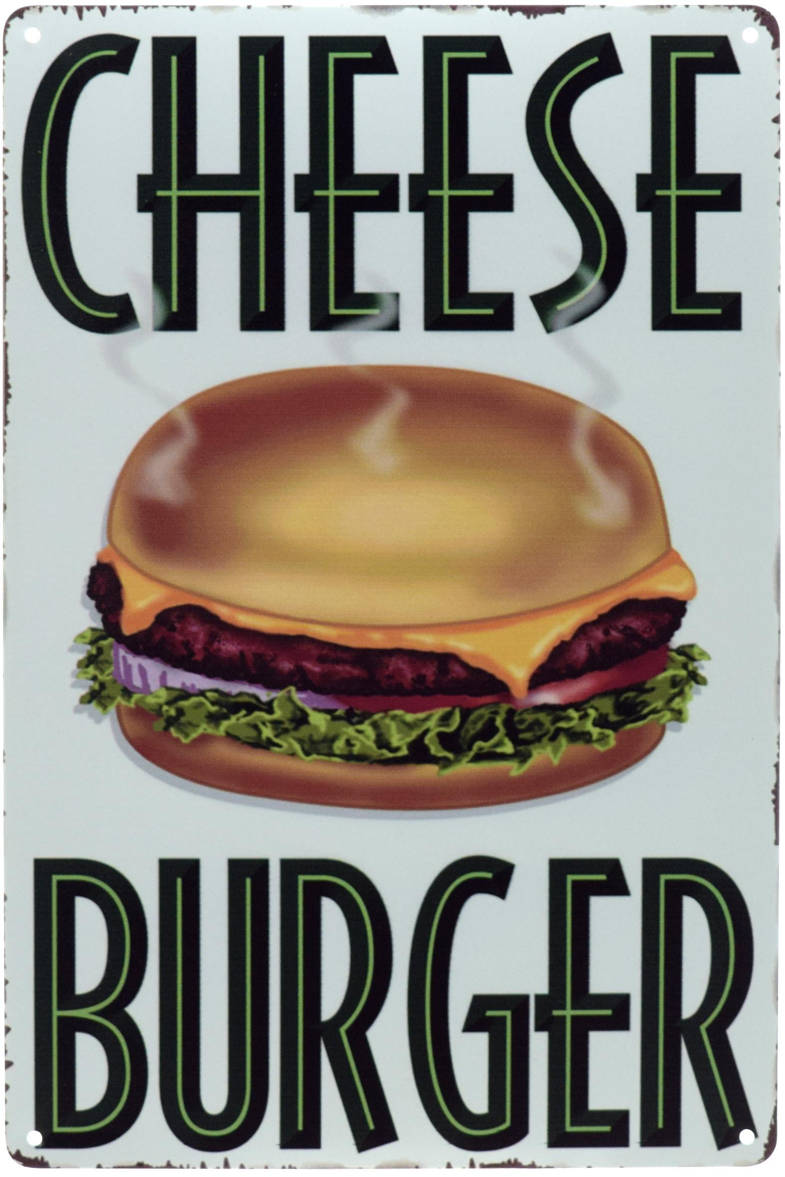 Табличка металлическая Чизбургер/Cheeseburger 20x30 см
