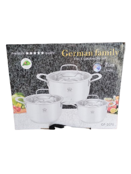 Набір каструль з кришками German Family GF-2070 нержавіюча сталь 6 пр. (GF-2070) - фото 4 Набір каструль з кришками German Family GF-2070 нержавіюча сталь 6 пр. (GF-2070) - фото 4