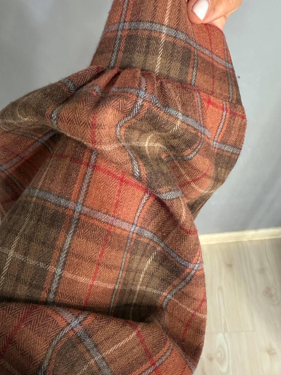 Рубашка женская A-N 8313 в клетку оверсайз широкая хлопковая OS Оранжевый (5132) - фото 8 Рубашка женская A-N 8313 в клетку оверсайз широкая хлопковая OS Оранжевый (5132) - фото 8