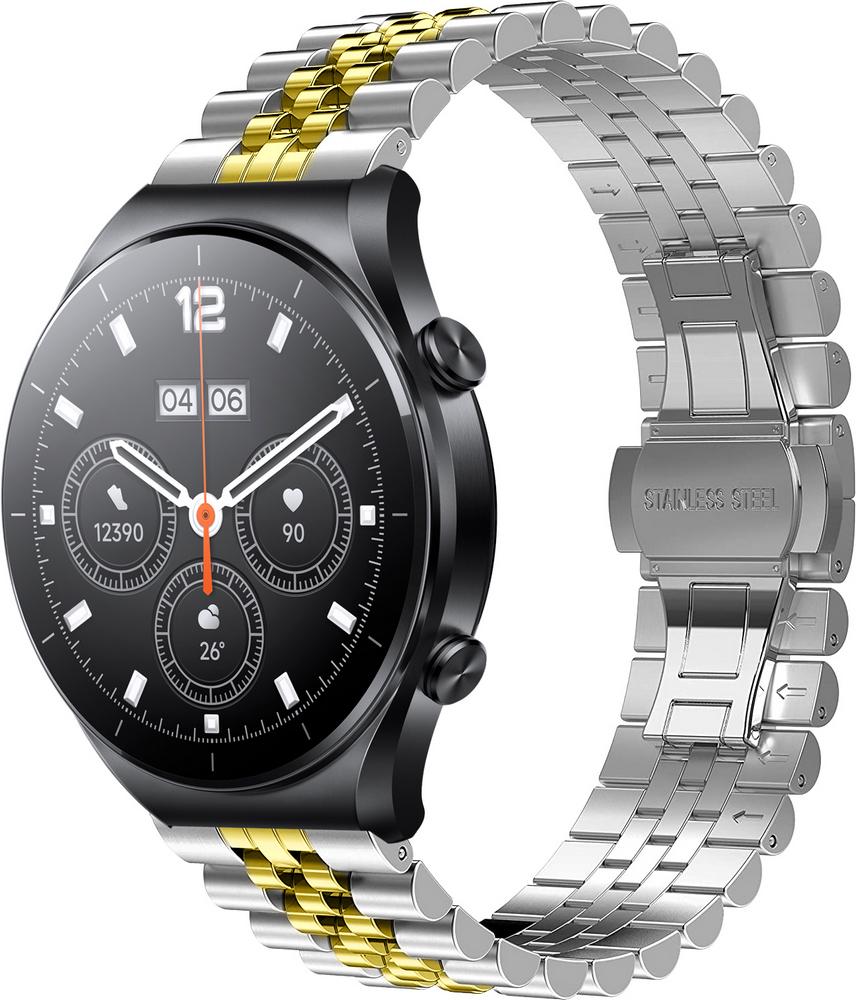 Браслет металлический Stech Line для Xiaomi Watch S1 (Acttive) Silver Gold (28992-67)