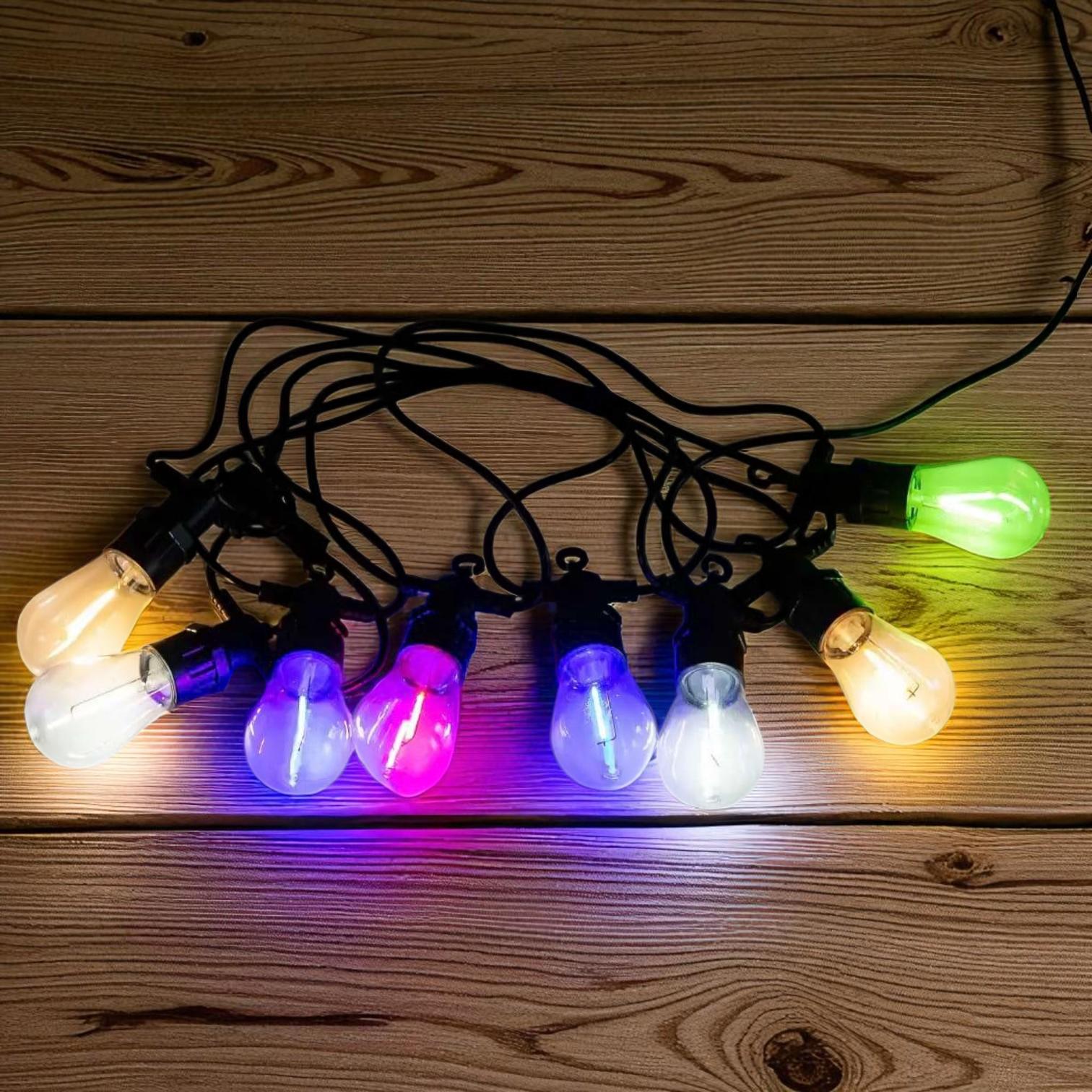 Гирлянда новогодняя уличная с лампочками светодиодная ретро LED 5 м 10 ламп Разноцветный (S14ML)