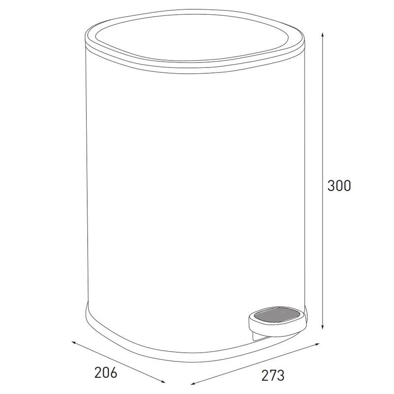Мусорное ведро овальное Zerix Prime-TC0105 с плавным закрыванием 5 л Белый (ZX5901) - фото 2