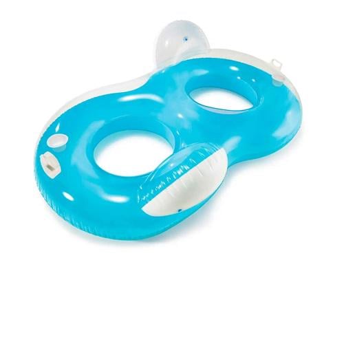 Надувной круг-кресло Inteх 56800 двухместный 198х117 см Голубой (15360130)