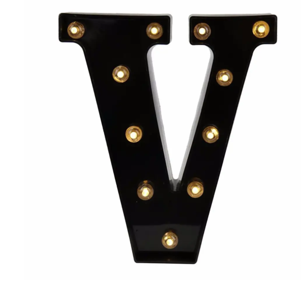 Літера з підсвіткою V об'ємна маленька 22x19 см Чорний (Ч1265) Літера з підсвіткою V об'ємна маленька 22x19 см Чорний (Ч1265)
