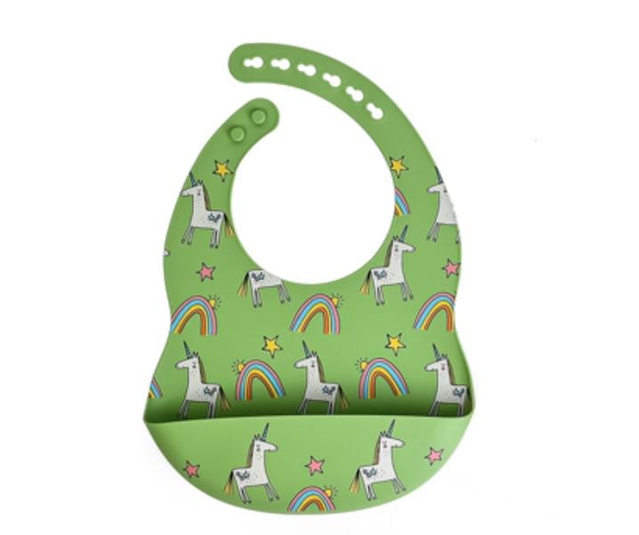 Слюнявчик силиконовый с рисунком и карманом 29х21 см (AN012720)