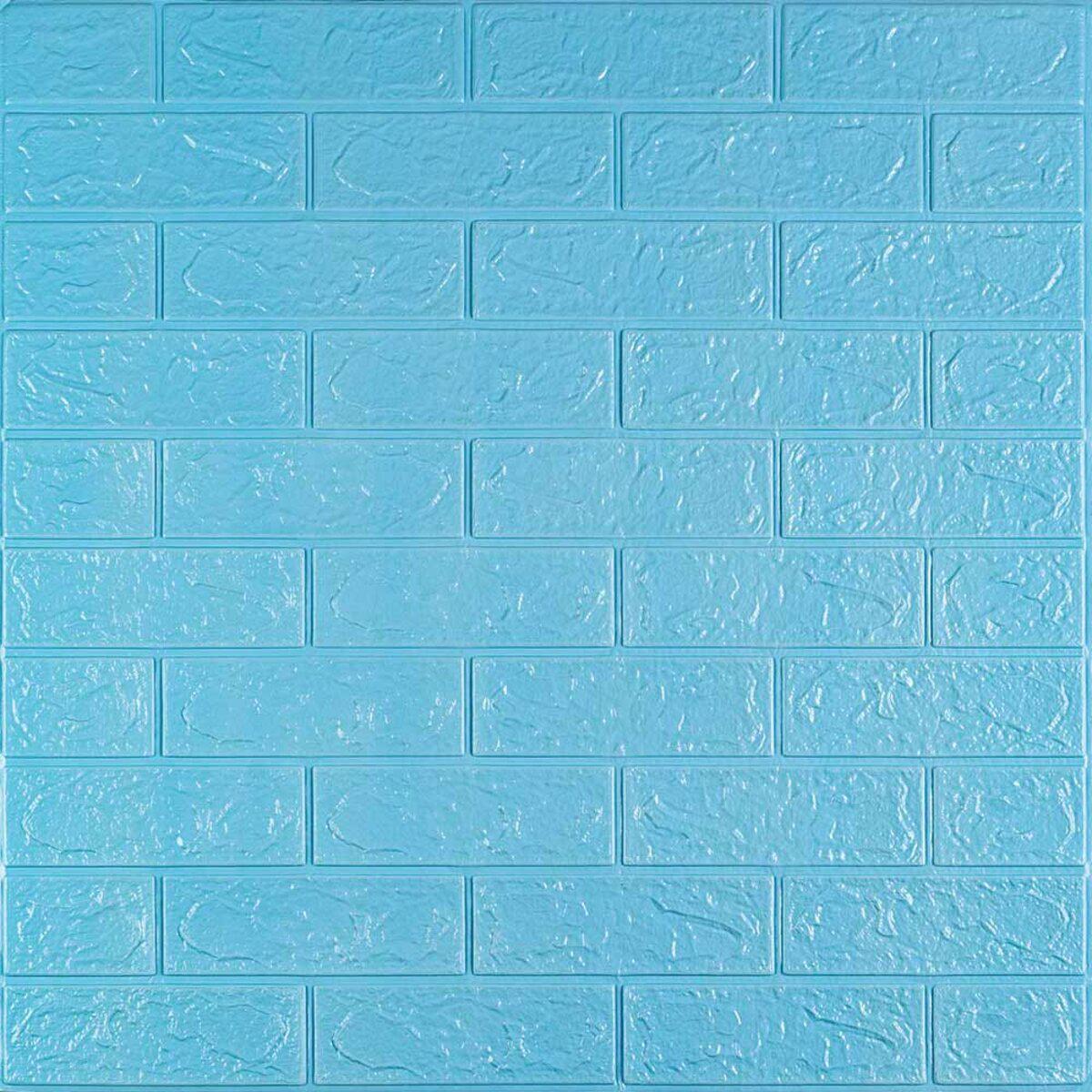3D-панель самоклеюча Sticker Wall 005-3 цегла 700х770х3 мм Блакитний (SW-00000232)