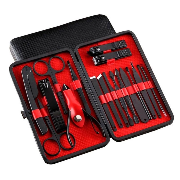 Маникюрно-педикюрный набор 18 пр. Черный (AR004204)