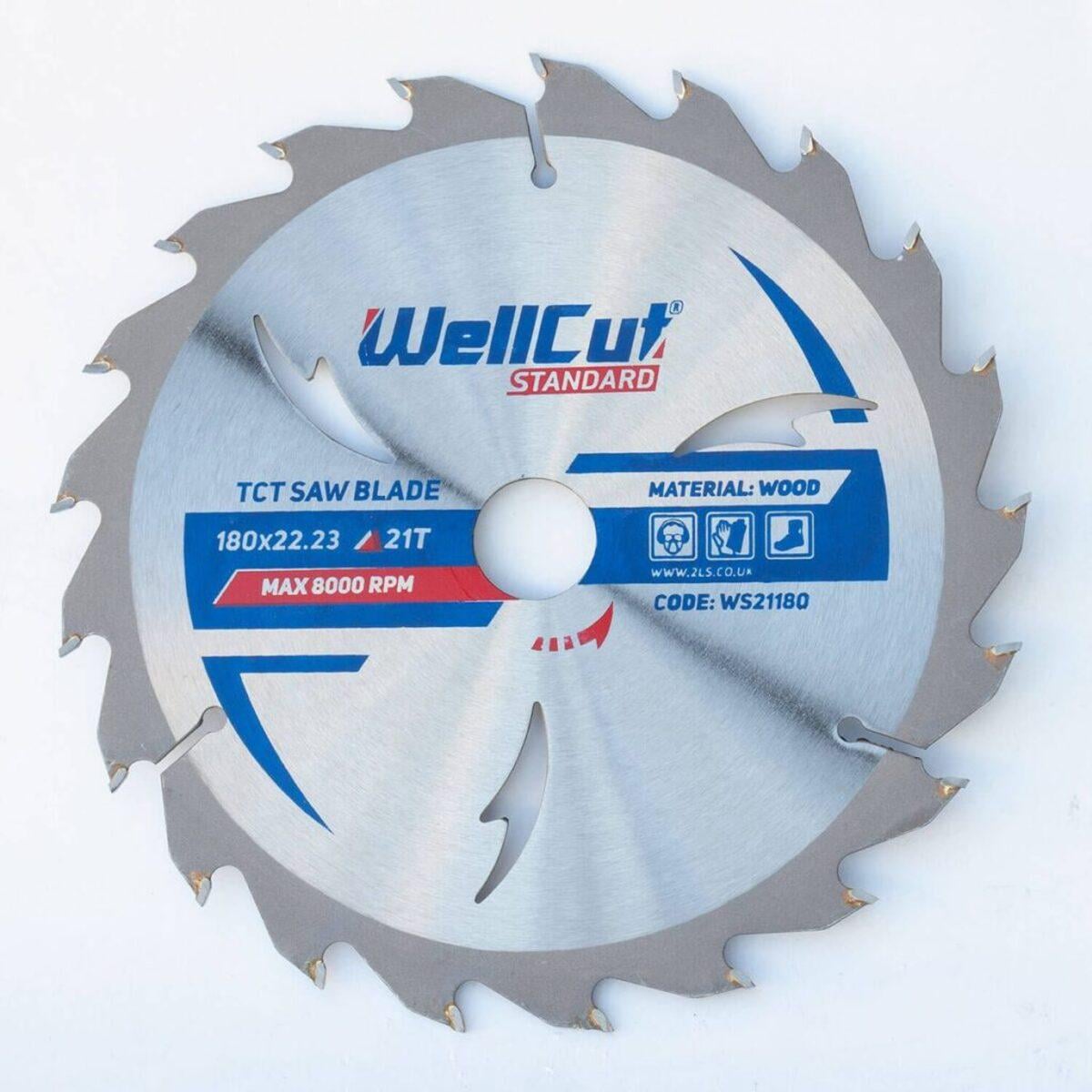 Пильный диск по дереву WellCut Standard 180х22,23 мм 21Т 50 шт. (018006)