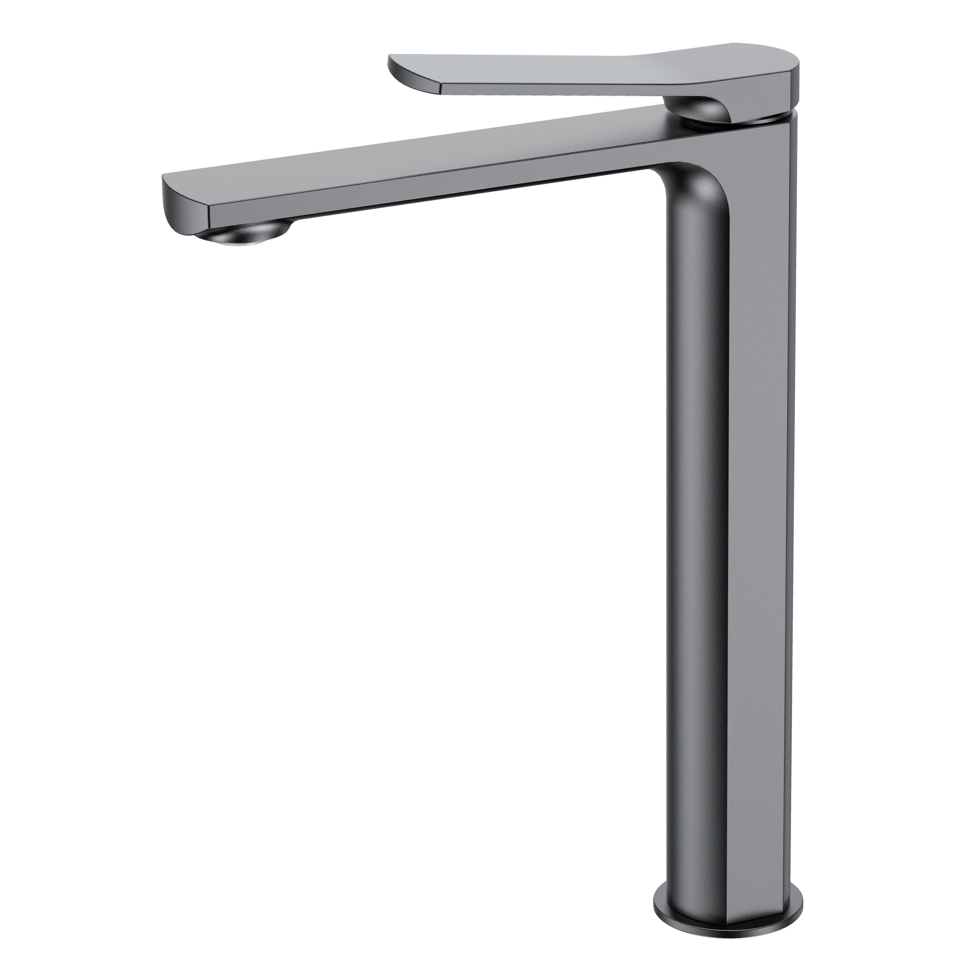 Смеситель для умывальника VOLLE SOLO 1510.011305 высокий однорычажный Серый (116474)