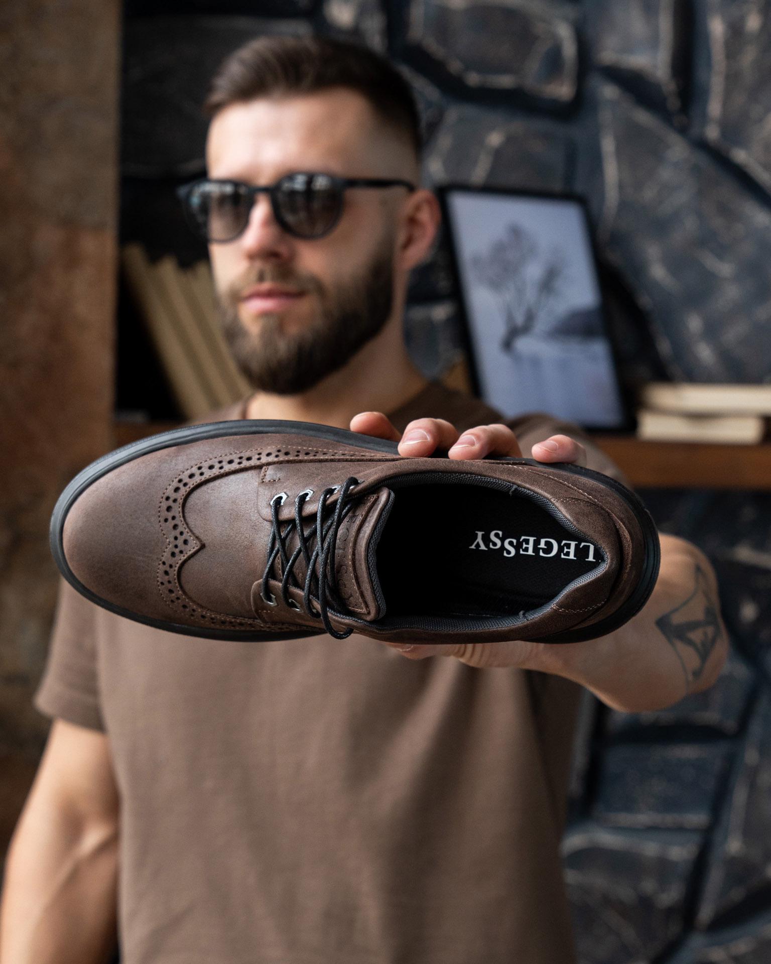 Кеды мужские брогированные STANLEY р. 41 Coffee - фото 3 Кеды мужские брогированные STANLEY р. 41 Coffee - фото 3