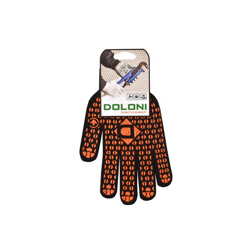 Рукавички Doloni Стандарт трикотажні Чорно-помаранчевий