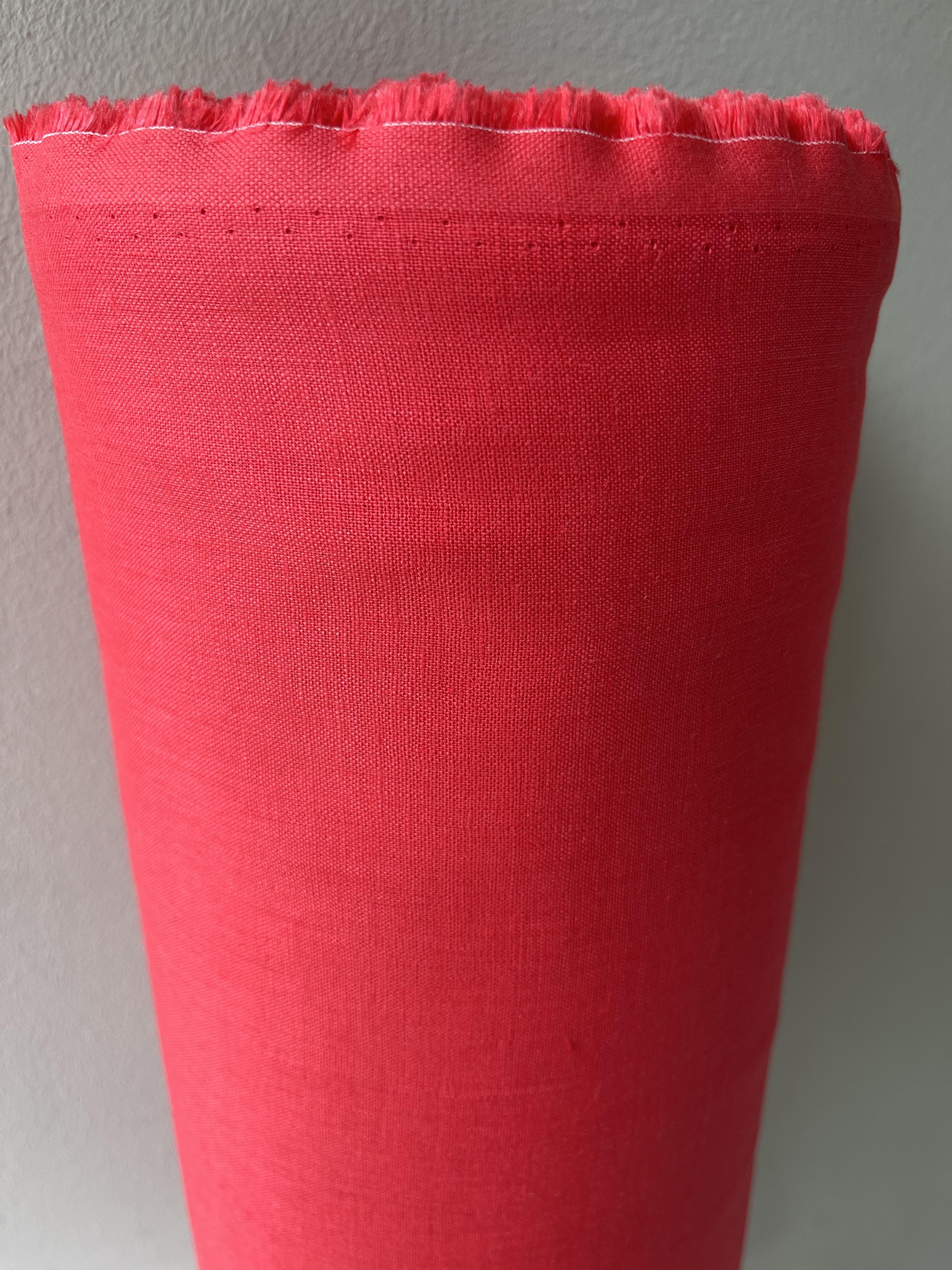 Ткань рубашечно-платья Linen Plus 100% лен 143 см 1284 Красный - фото 1