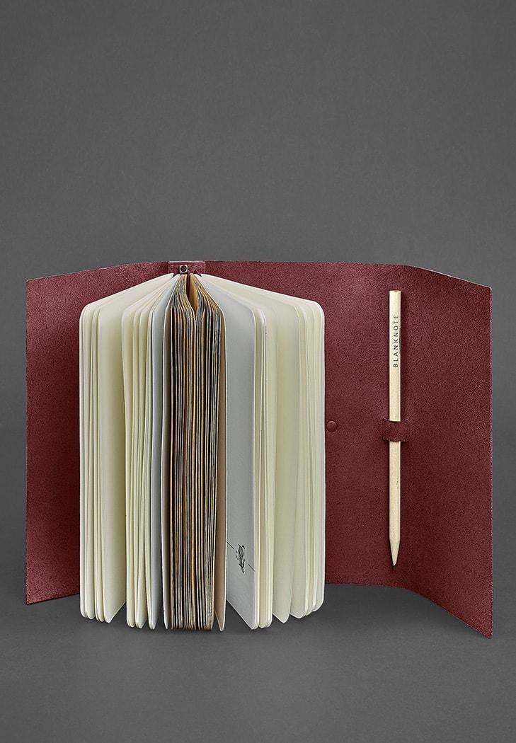 Блокнот жіночий шкіряний Софт-бук 1.0 Crazy Horse Бордовий (A-026922) - фото 4