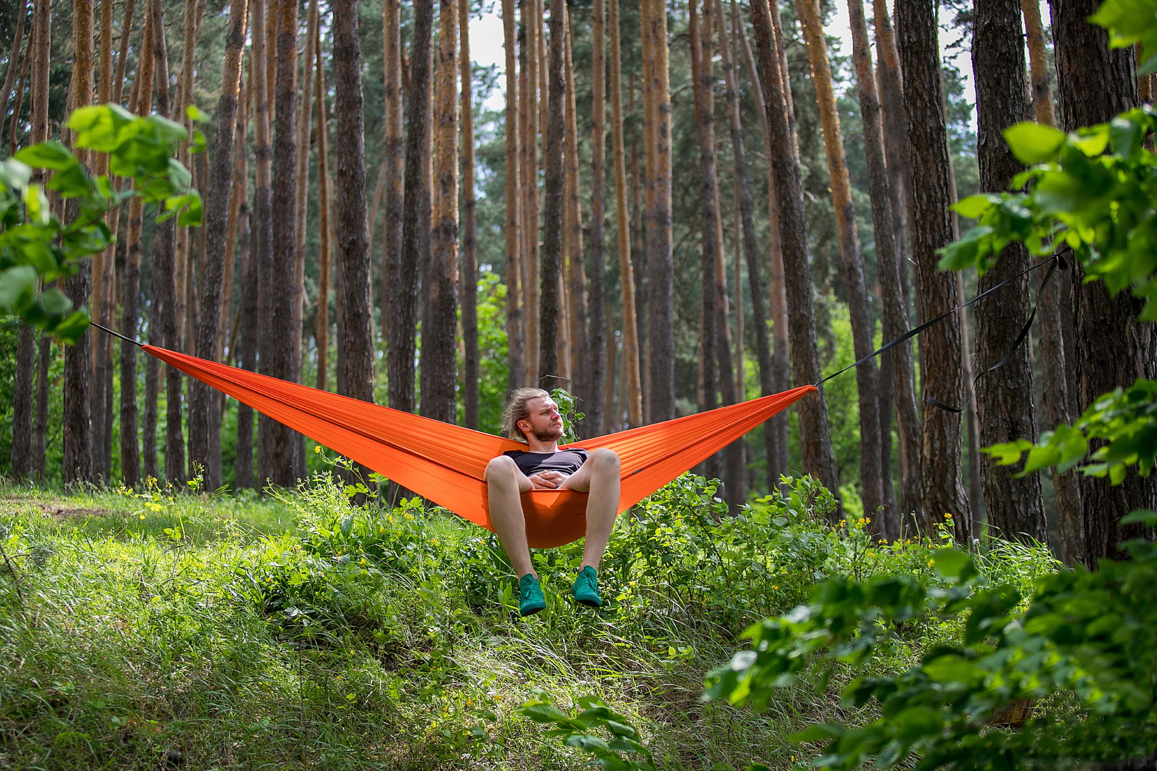 Гамак подвесной двухместный/туристический Air с чехлом и креплениями 300х140 на 200 кг Оранжевый - фото 7 Гамак подвесной двухместный/туристический Air с чехлом и креплениями 300х140 на 200 кг Оранжевый - фото 7