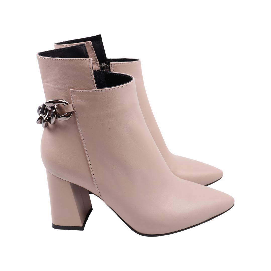 Ботильоны женские Aquamarin из кожи р. 39 Бежевый (2090-22DH)
