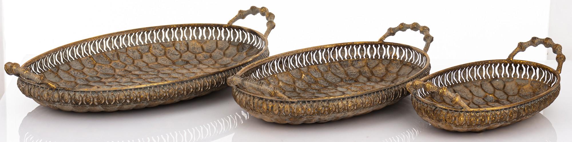 Набор подносов декоративных 3 шт. 9x49x27/9x42x23/9x31,5x17 см (175622)