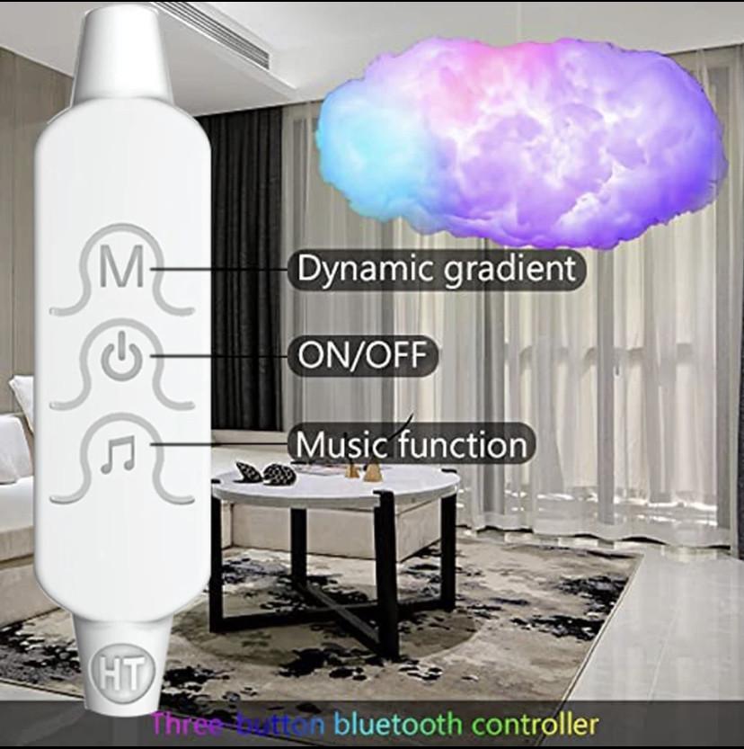 Світильник підвісний 3D LED у вигляді хмаринки з пультом - фото 3