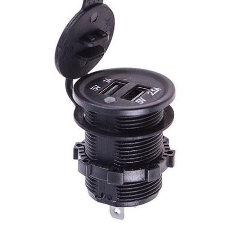 Зарядное устройство автомобильное 2 USB 12-24 V врезное в планку (68462)