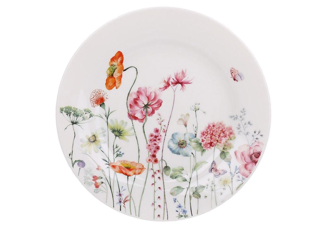 Тарелка фарфоровая BonaDi Flower Garden d 19x1,8 см (K048)