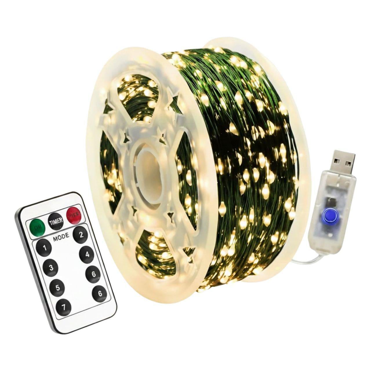Гірлянда вулична Роса 0062-1/МК 100 м 1000 LED IP65 Зелений дріт/Теплий білий (31141137)