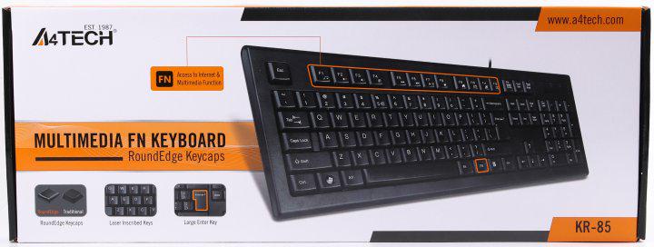 Клавиатура проводная A4Tech KR-85 USB (16310) - фото 2 Клавиатура проводная A4Tech KR-85 USB (16310) - фото 2