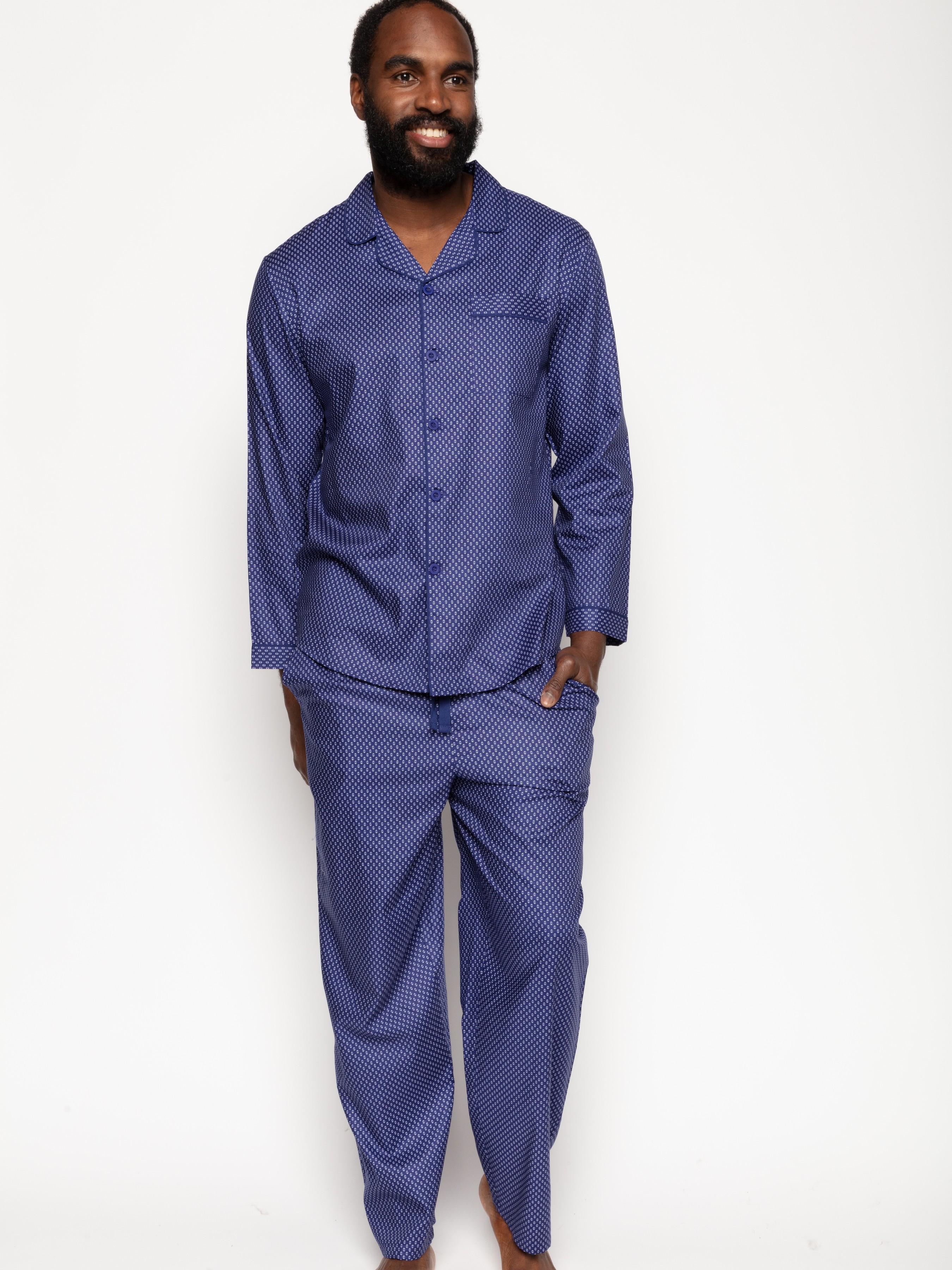 Пижама мужская CYBERJAMMIES Riley 6764-6765 S Синий с принтом (5051877416789)