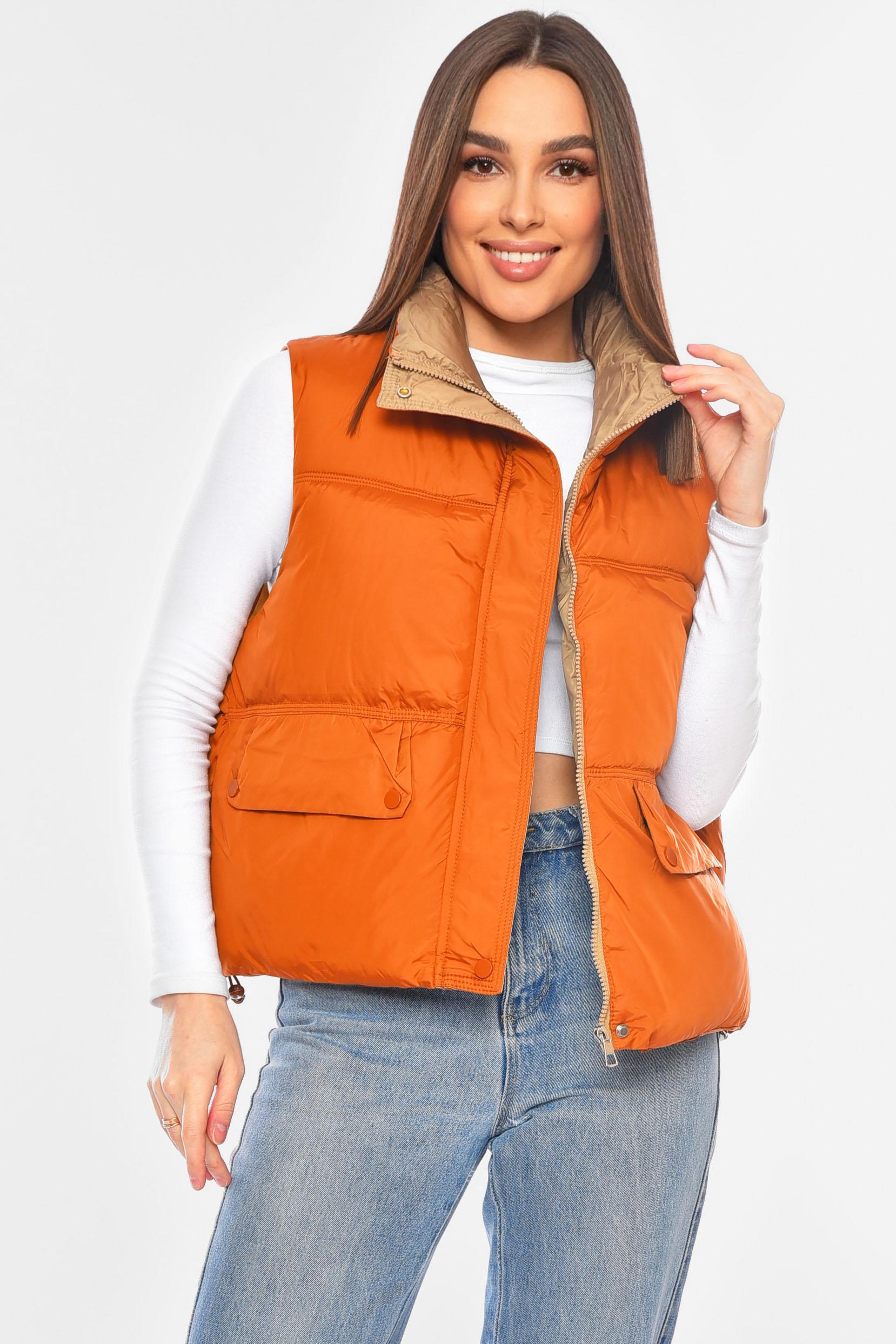 Жилетка жіноча однотонна 200304 L Помаранчевий
