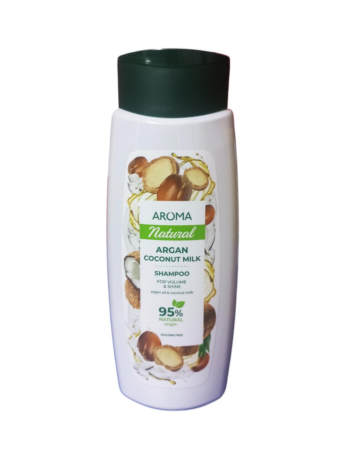 Шампунь Aroma Natural Аргана и кокосовое молоко для объема и блеска 400 мл (118879) - фото 1