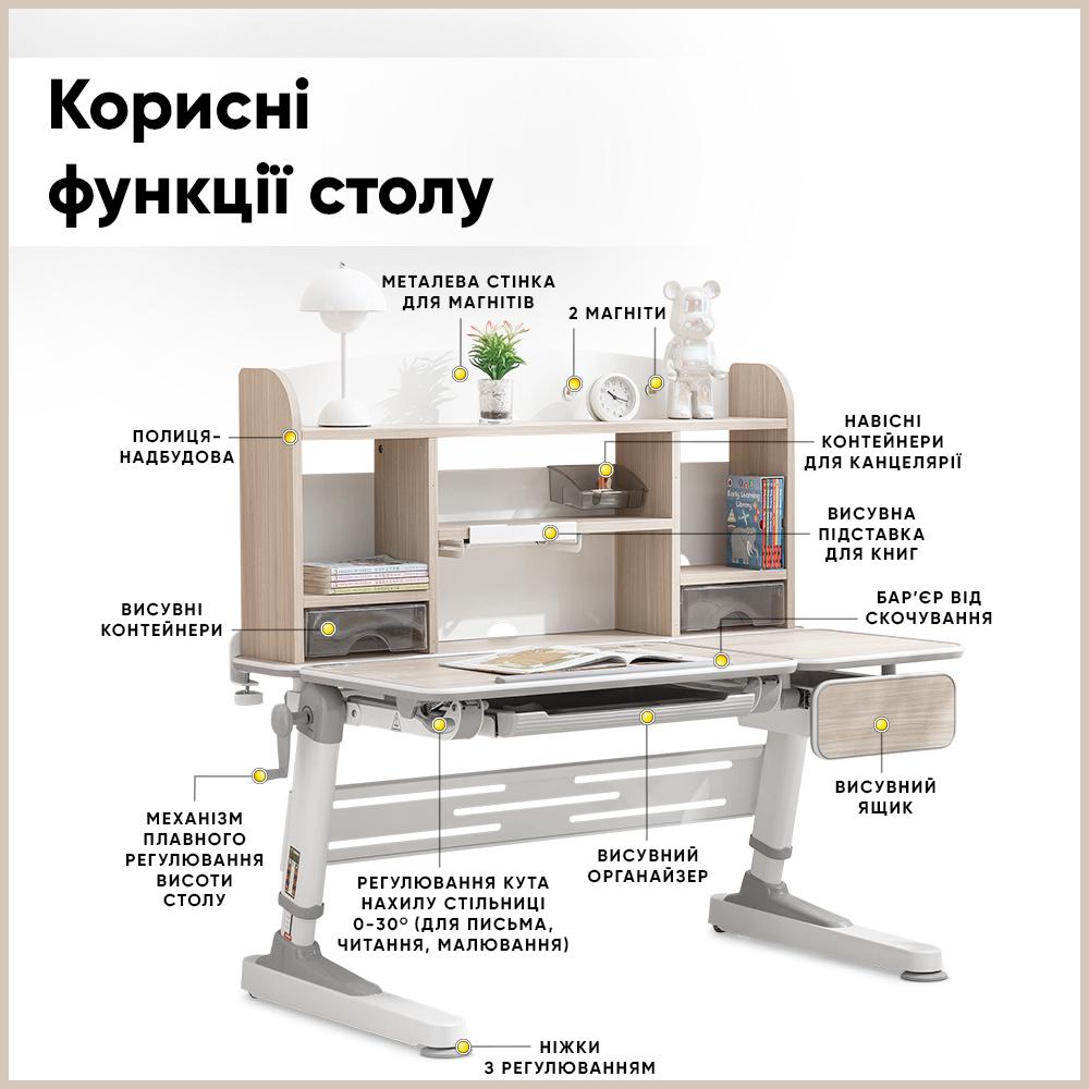 Парта трансформер шкільна Mealux Trenton Wood дерев'яна (BD-580 Wood) - фото 3