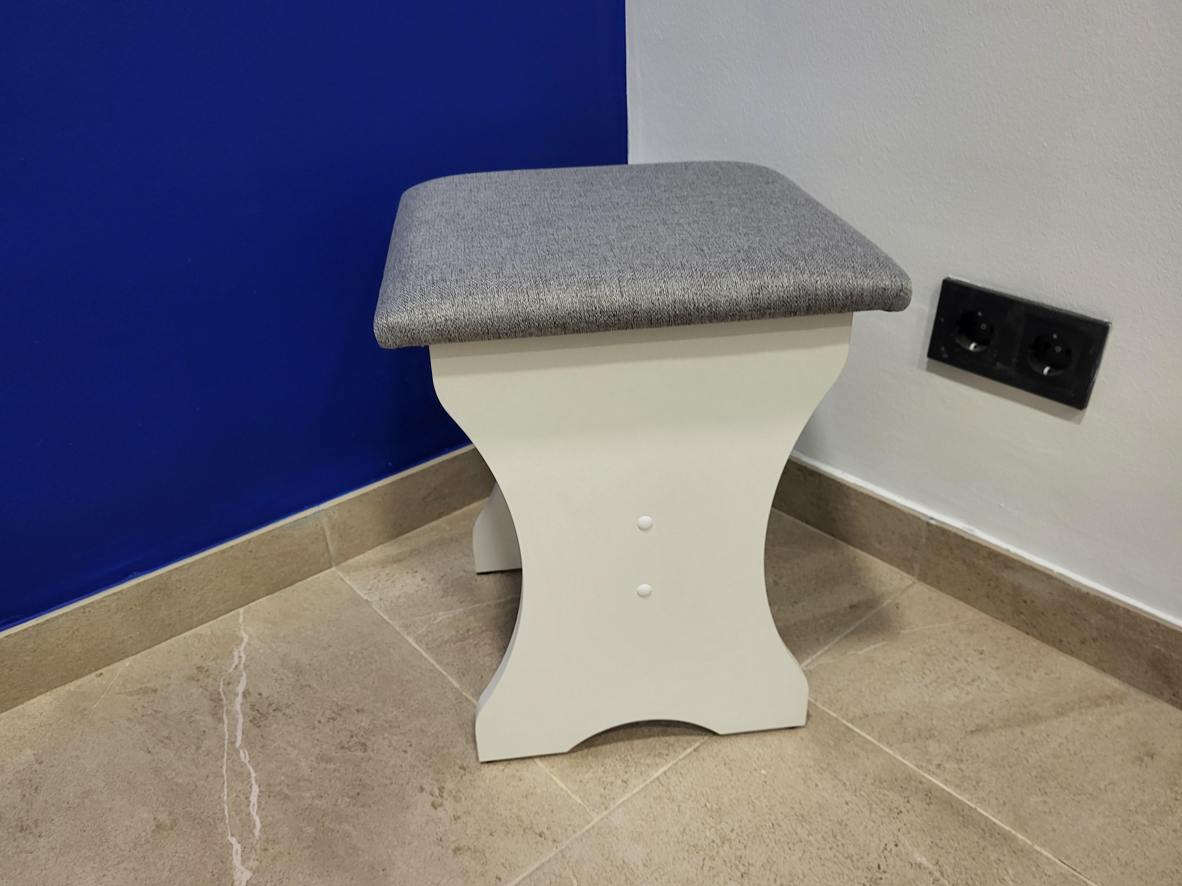 Табурет Семейный 35х35х44 см Белый/Сильвер (T-B-S)