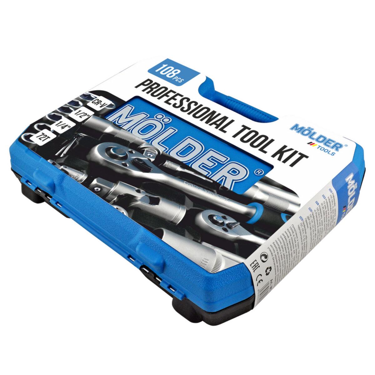 Набор инструментов ручной MOLDER MT60108 1/2" 1/4" 72 T CR-V 108 ед. (18299554)