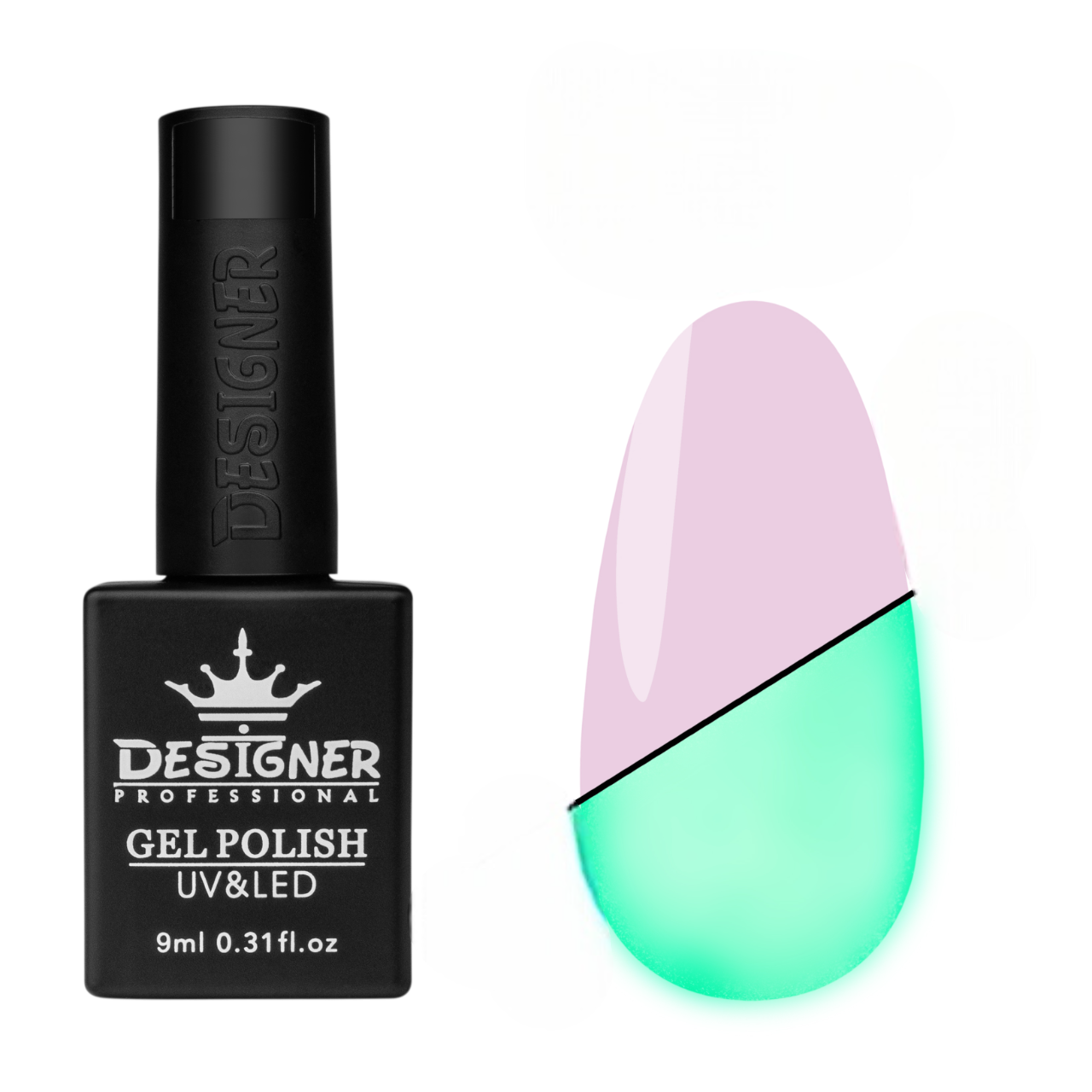 Гель-лак люминесцентный Designer Professional Glow in the Dark 9 мл Розово-лиловый 470