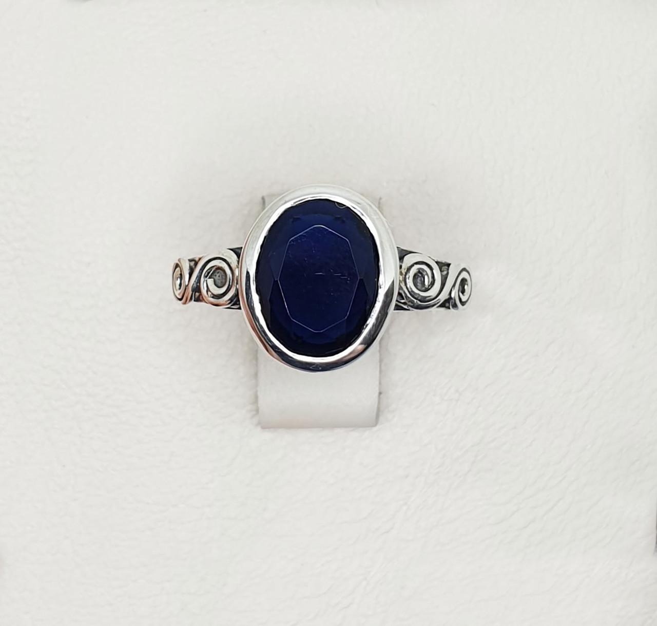 Кольцо серебряное с сапфиром р. 18.5 3,71 г (1403117800)