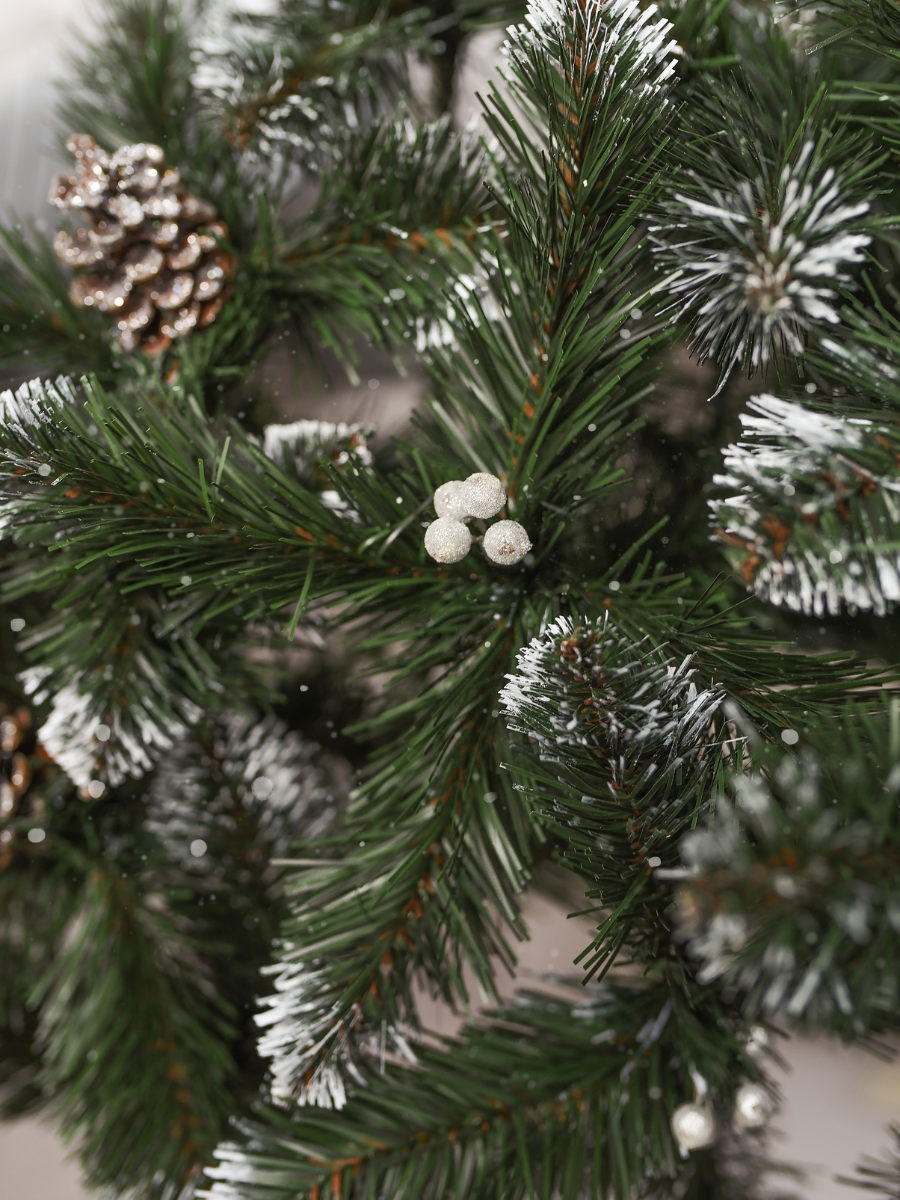 Искусственная елка пушистая со снегом YaLINKA КS15 с серебряными шишками и жемчужинами 150 см Серебристый (908876561) - фото 3 Искусственная елка пушистая со снегом YaLINKA КS15 с серебряными шишками и жемчужинами 150 см Серебристый (908876561) - фото 3