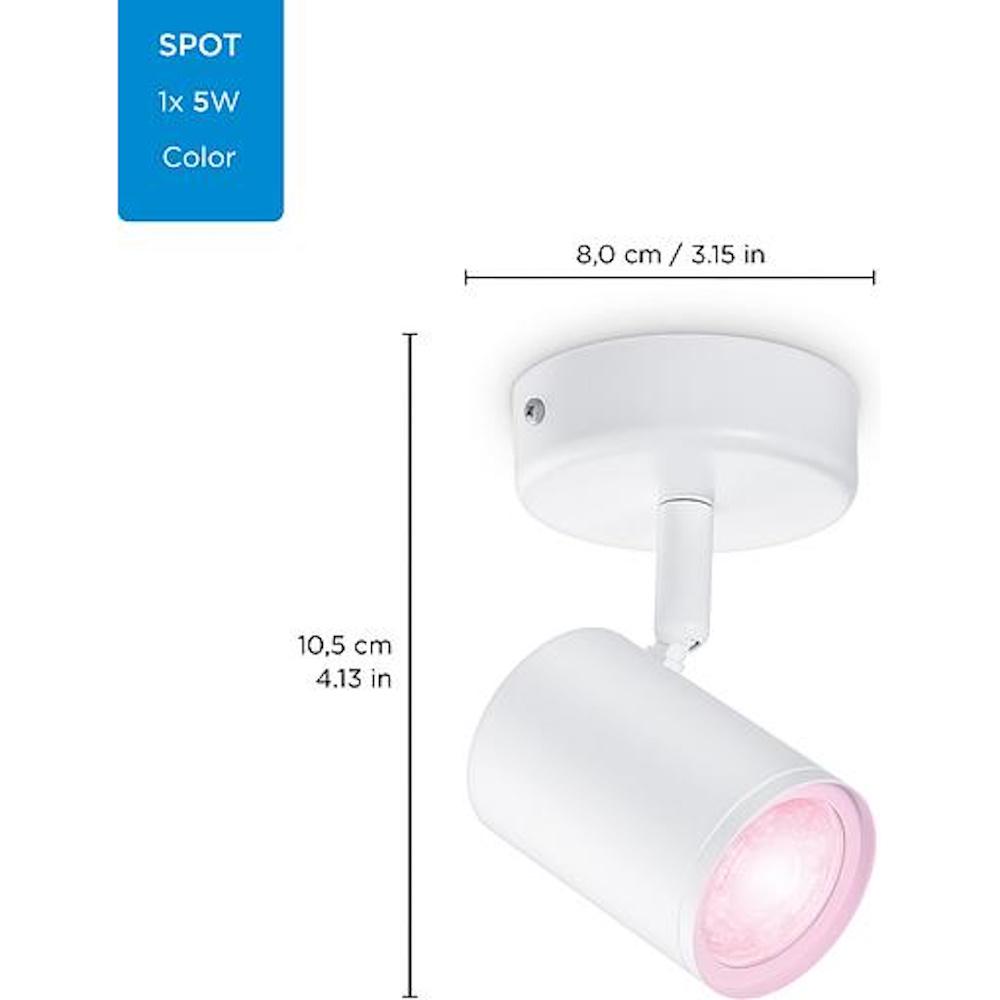 Умный светильник WiZ IMAGEO Spots накладной 1х5W 2200-6500K RGB Wi-Fi Белый (929002658701) - фото 6