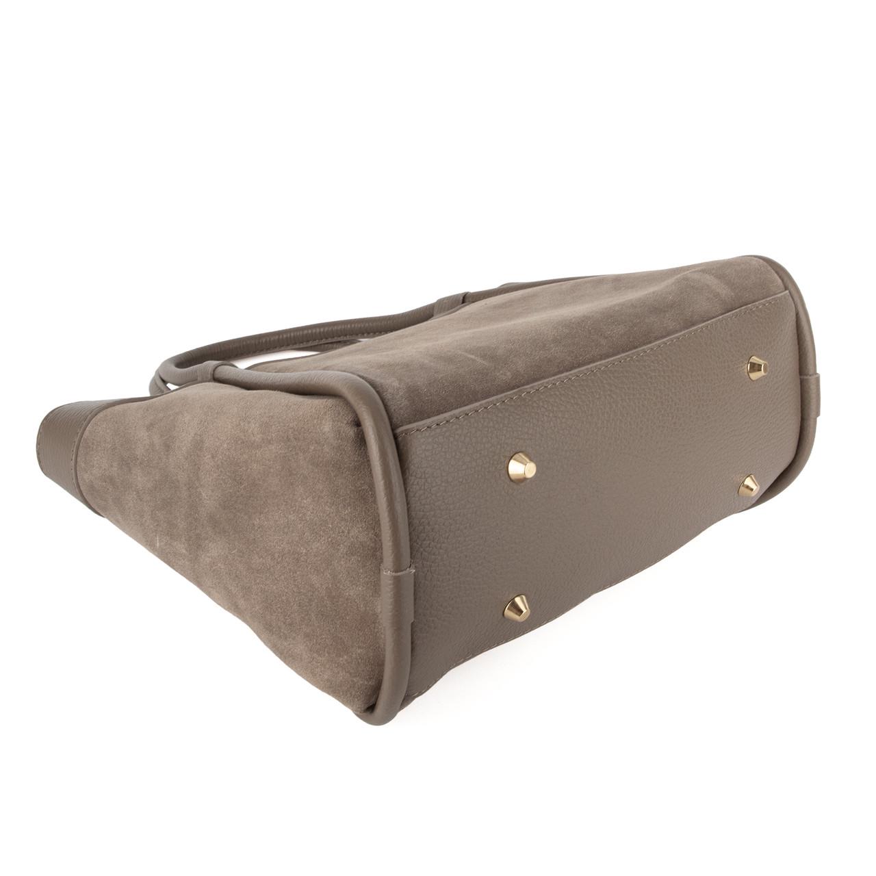 Сумка женская Virginia Conti замшевая с 2 ручками Темный тауп (04027) - фото 3 Сумка женская Virginia Conti замшевая с 2 ручками Темный тауп (04027) - фото 3