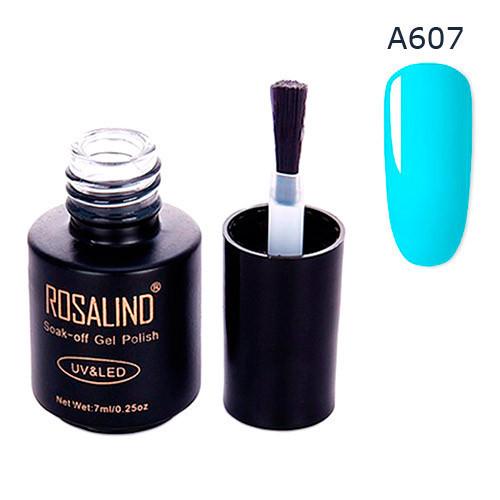 Гель-лак для ногтей маникюра Rosalind 7 мл шеллак для UV LED А607 Blue (313105)