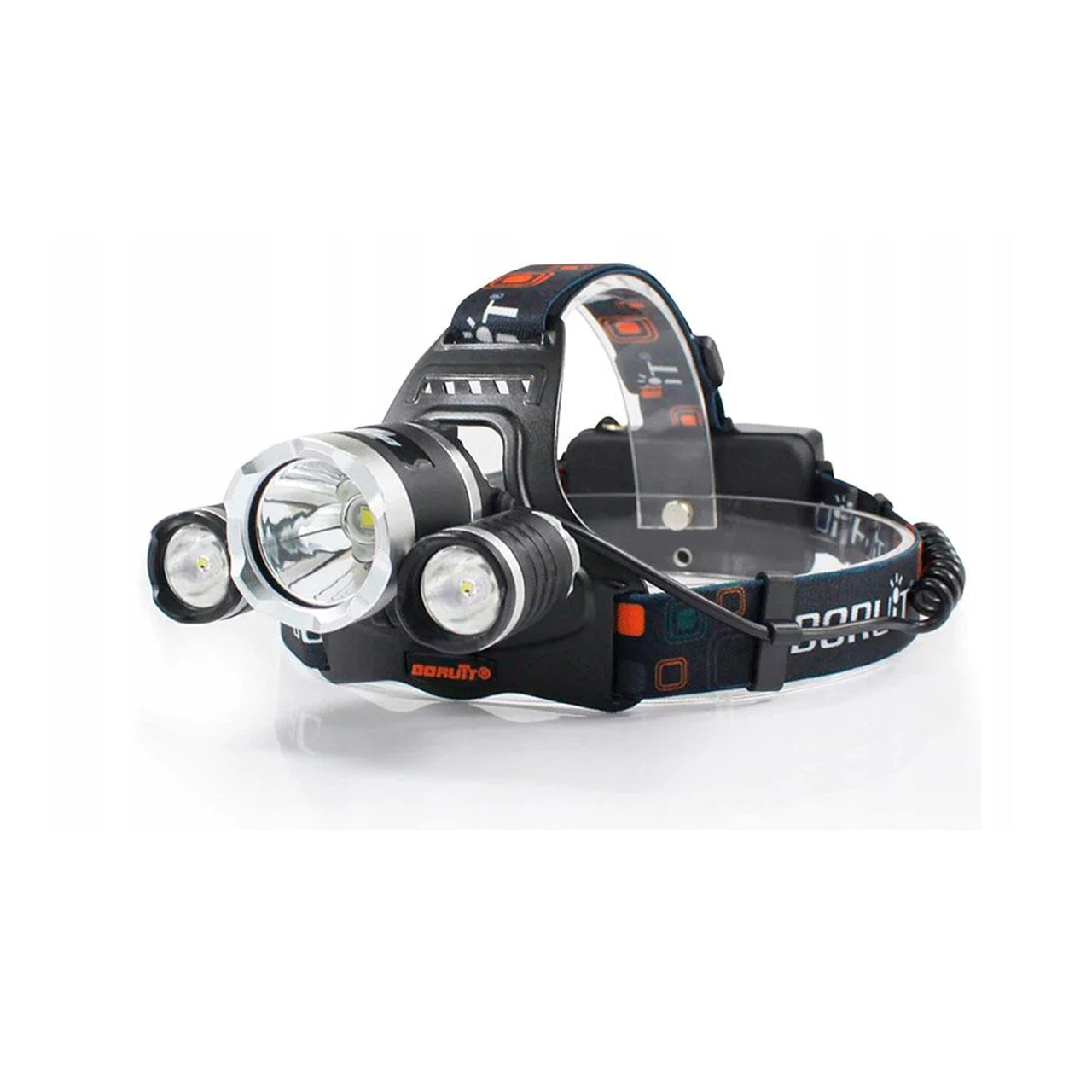 Фонарик налобный светодиодный аккумуляторный 3 лампы