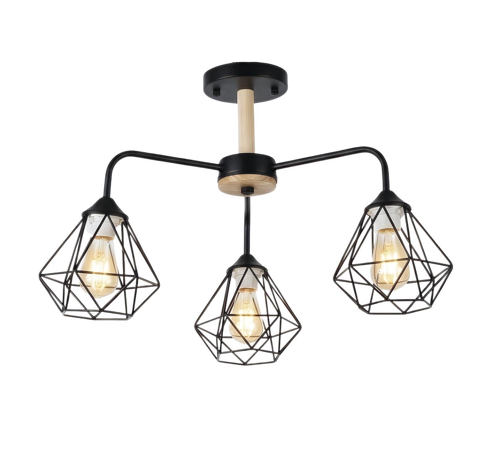 Люстра стельова Valeso на 3 плафони XL25013-3 для вітальні та спальні Чорний