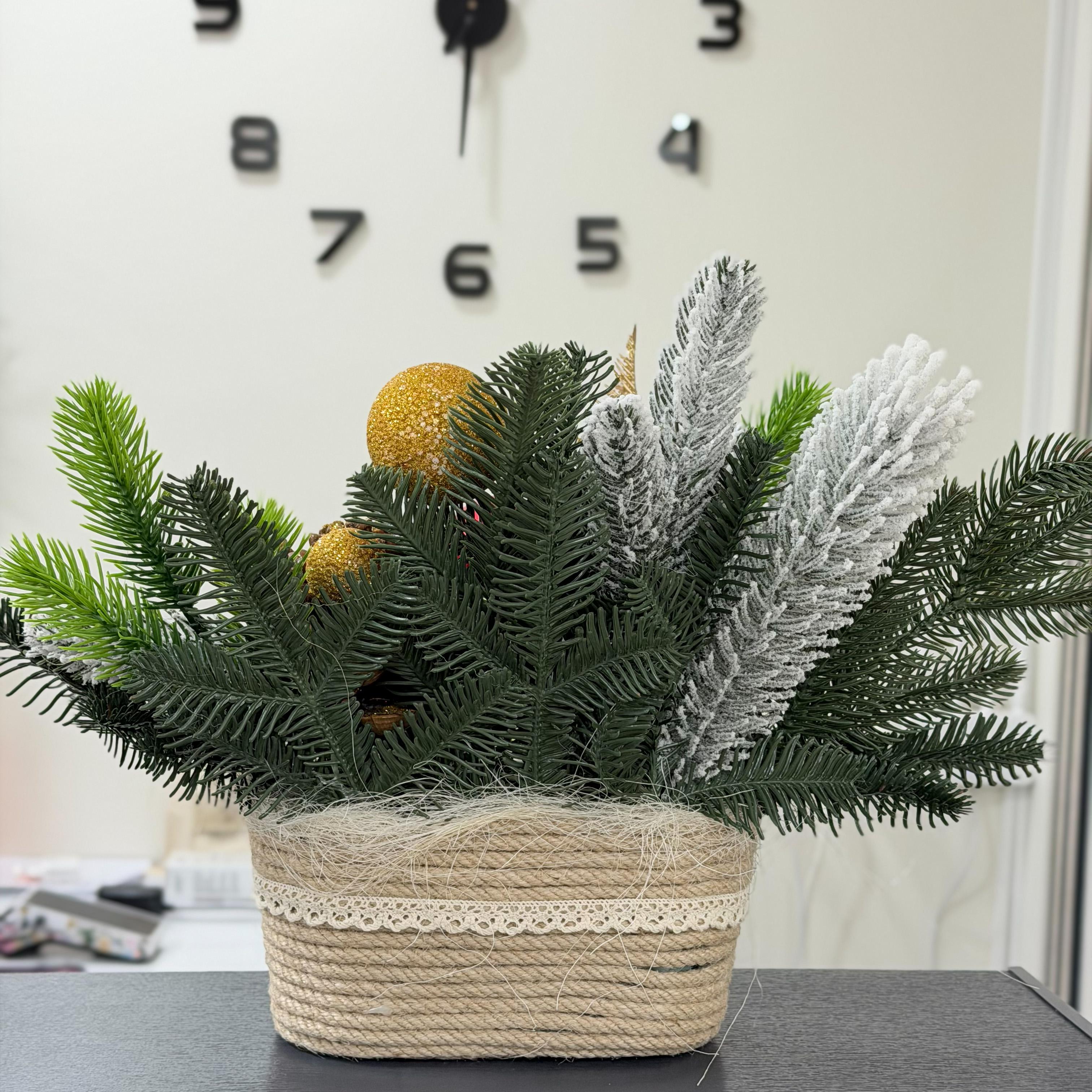 Украшение для стола GALADECOR с XL шишкой с заснеженной хвоей и игрушками 25х35 см - фото 3 Украшение для стола GALADECOR с XL шишкой с заснеженной хвоей и игрушками 25х35 см - фото 3