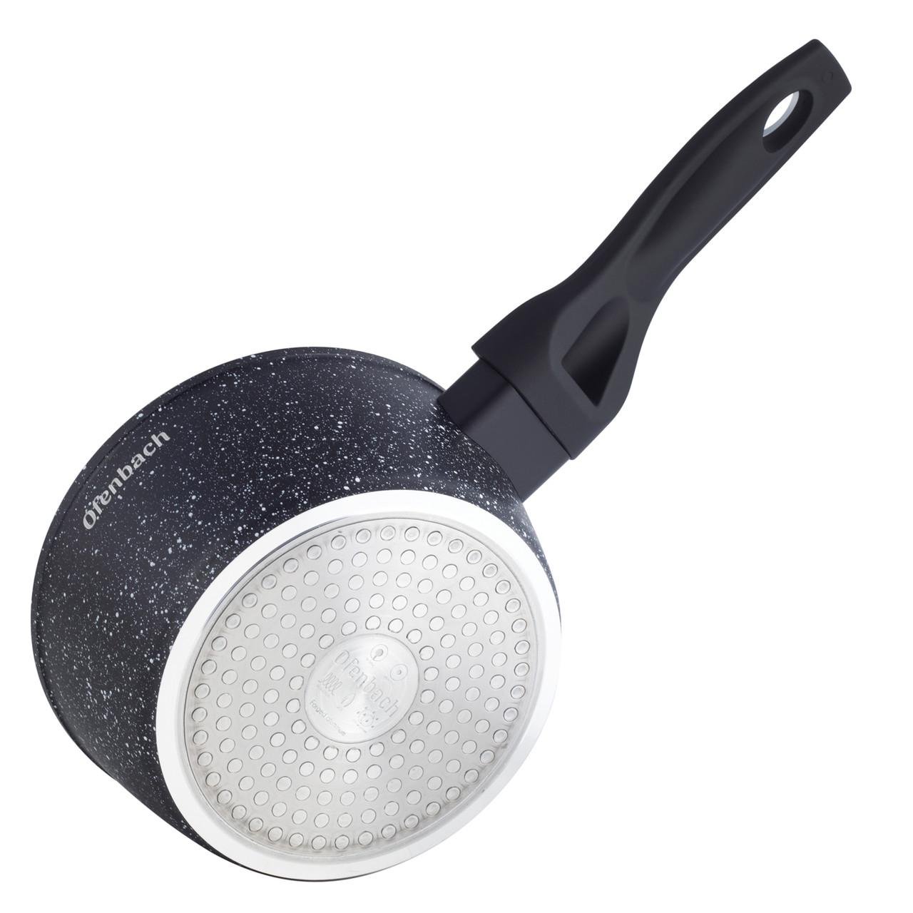 Набір посуду зі скляними термостійкими кришками та підставками Ofenbach КМ-100520 з литого алюмінію з 12 предметів Чорний мармур (150-84-100520) - фото 6 Набір посуду зі скляними термостійкими кришками та підставками Ofenbach КМ-100520 з литого алюмінію з 12 предметів Чорний мармур (150-84-100520) - фото 6