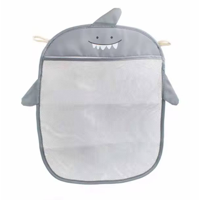 Сетка-органайзер для игрушек в ванную с присосками Акула Серый (100)