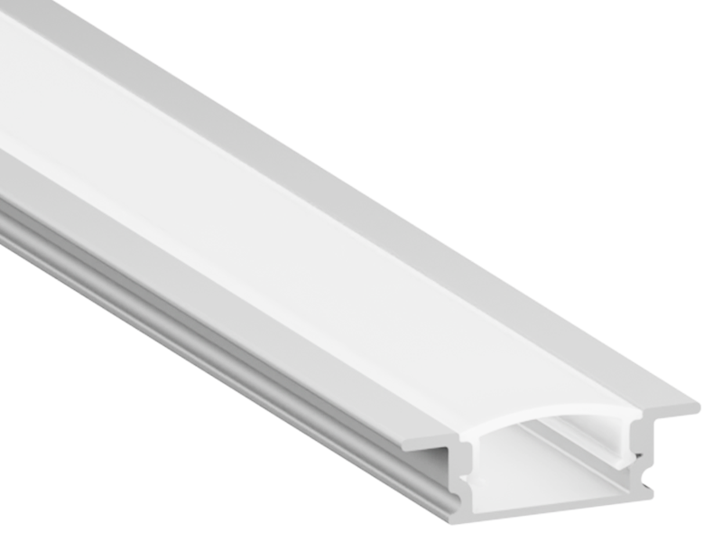 Профиль алюминиевый анодированный LEDUA АЛ-01 + рассеиватель для LED ленты врезной 2 м (3891)