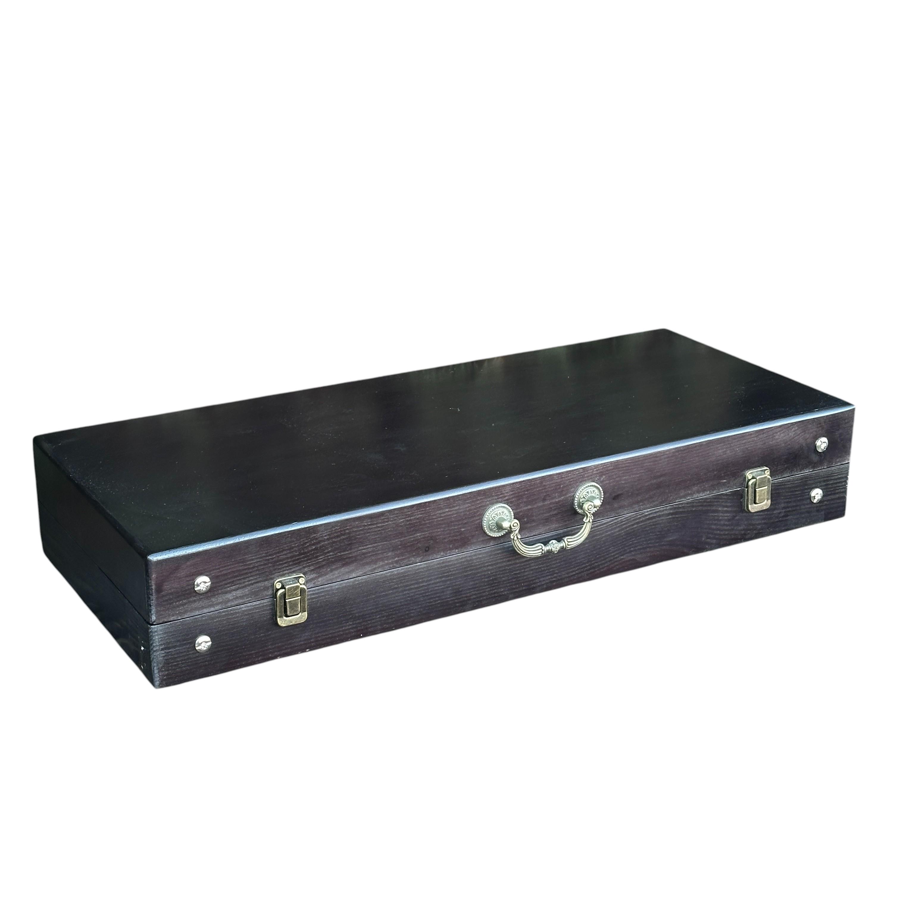 Набір шампурів з аксесуарами Mzavod Майстер Гриль із нержавіючої сталі в дерев’яному кейсі-столі 680x300x110 мм Чорний (136-17-1191610000050) - фото 5 Набір шампурів з аксесуарами Mzavod Майстер Гриль із нержавіючої сталі в дерев’яному кейсі-столі 680x300x110 мм Чорний (136-17-1191610000050) - фото 5